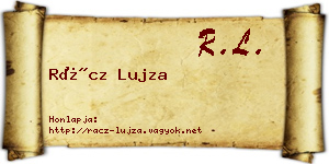 Rácz Lujza névjegykártya